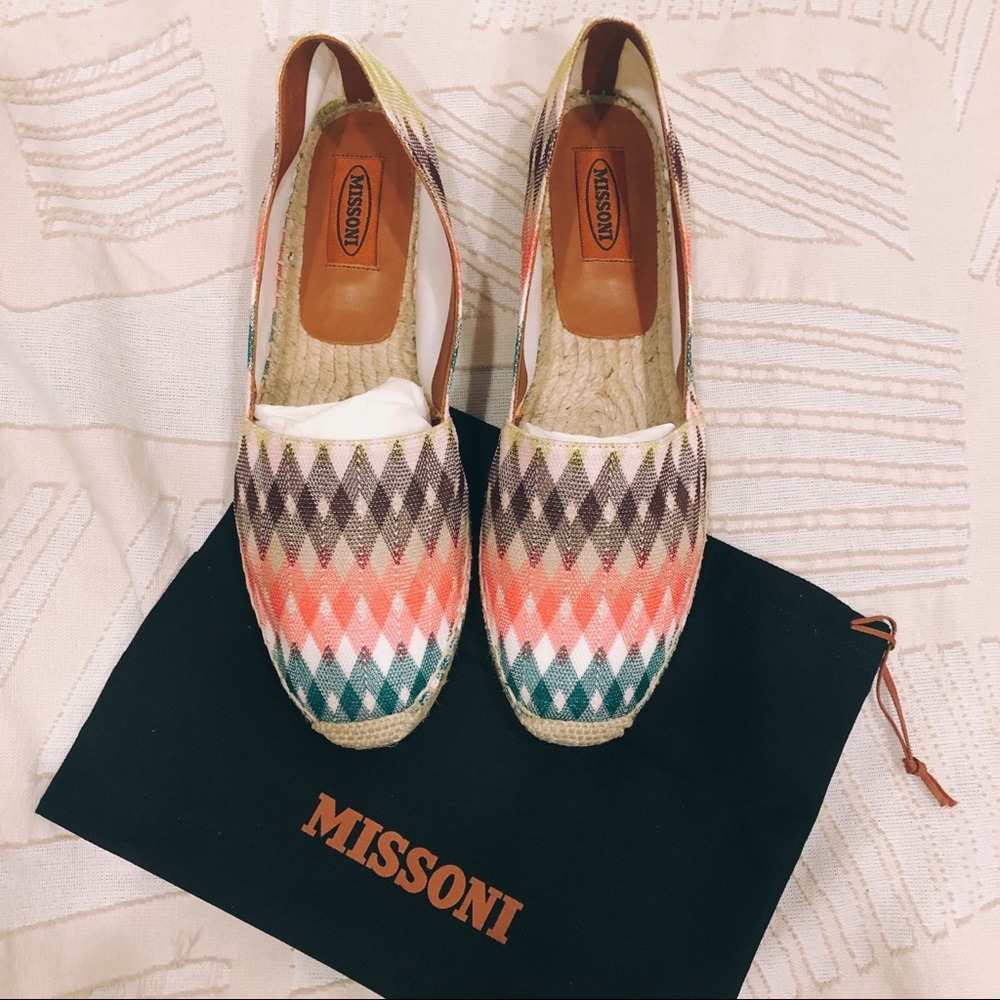 NWT Missoni Printed Flat Espadrille Sz 39
